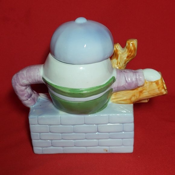 Vintage Feitx Humpty Dumpty Sitting On  Wall Decorative Porcelain Teapot - Picture 4 of 14